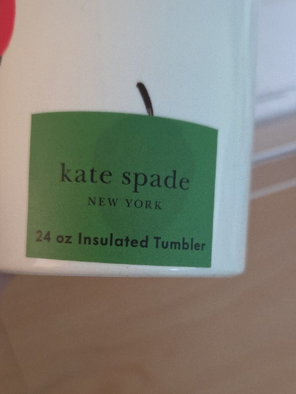 Kate Spade Drink Cup/Tumbler with Strawberry Accents...NWT - Picture 2 of 5